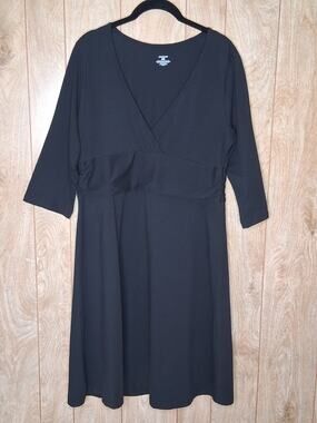 Ladies Patagonia Margot Black 3/4 sleeve Dress Size XL